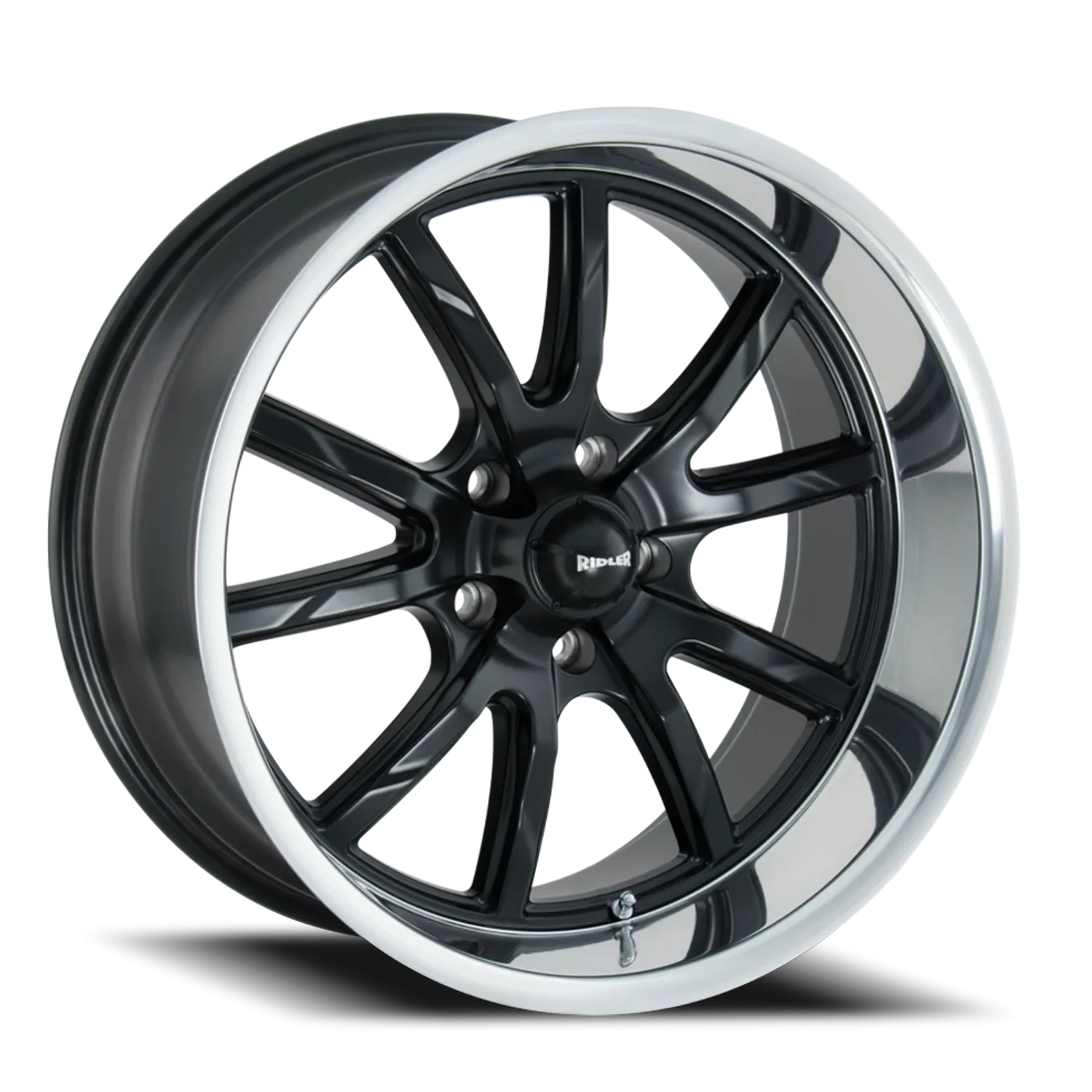 RIDLER 650 MATTE BLACK POLISHED 18X9.5 MATTE BLACK/POLISHED LIP
